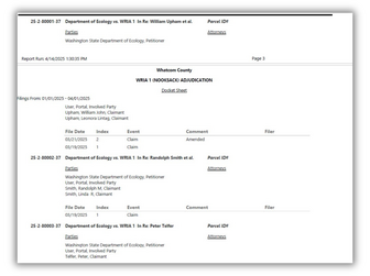 Docket sheet