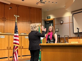 Kaylee Galloway was re-elected for a second term as the District 1 representative. 