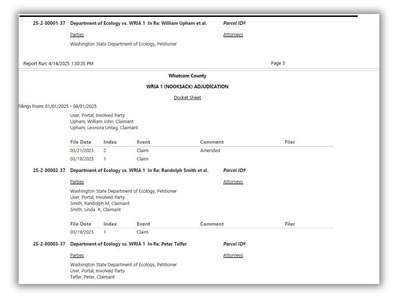Docket sheet