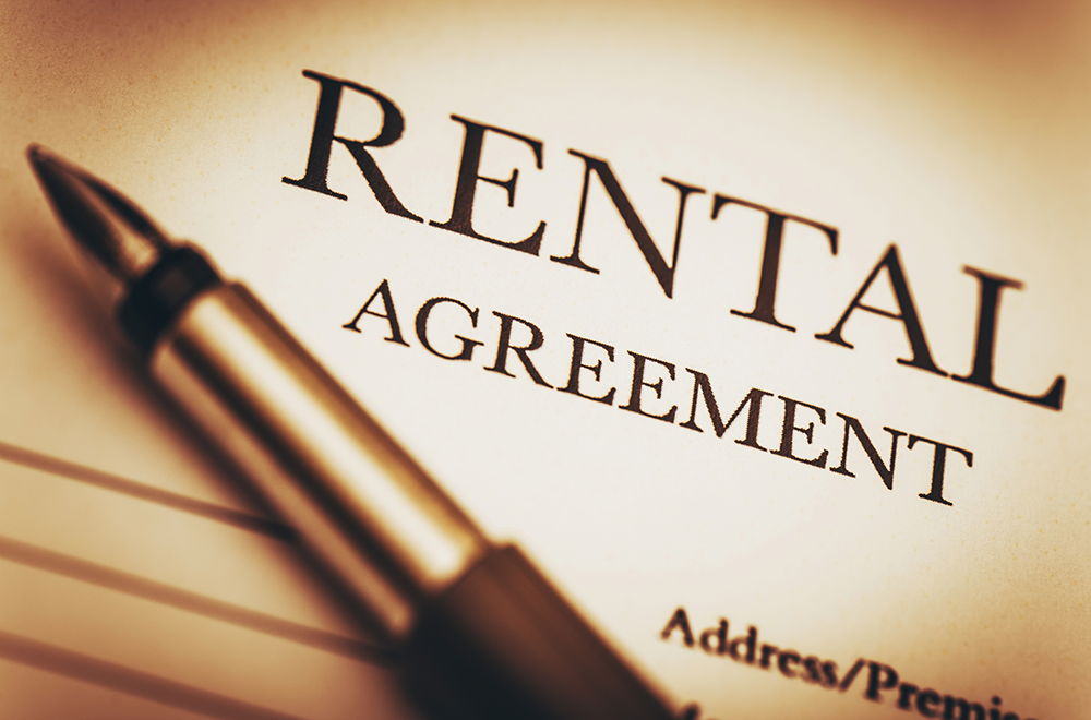Rental paperwork stock image