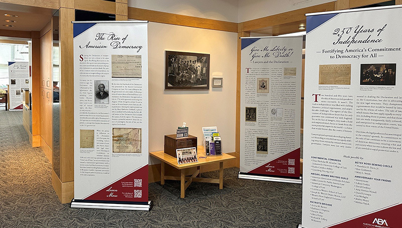 250th display banners in the library