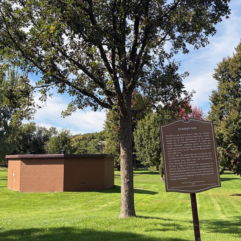 Waukesha springs and historical sign