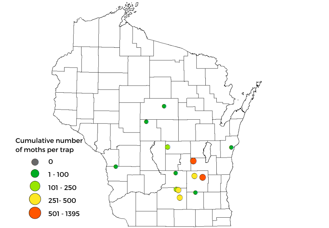 Corn earworm survey results map 2022