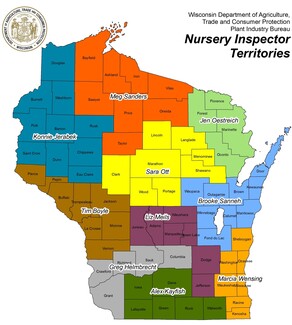 WI Nursery Inspector Territory Map