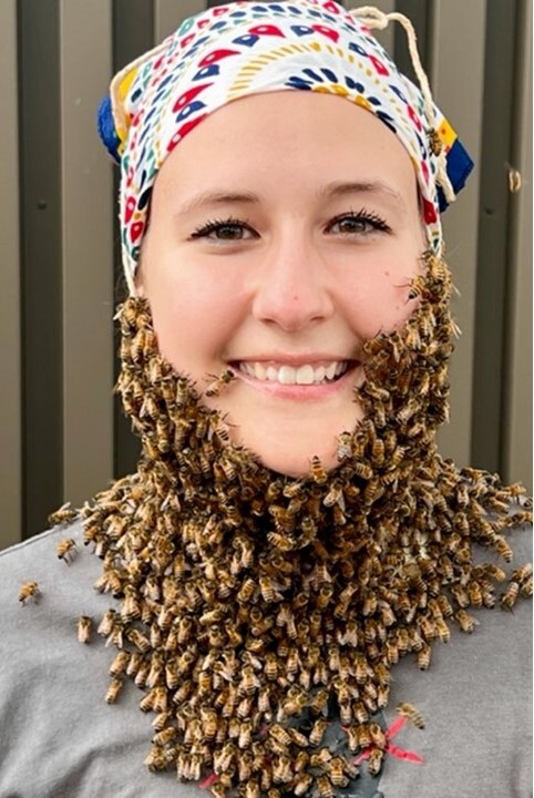 Brooke Nikkila Sommerfeldt with Honey Bees
