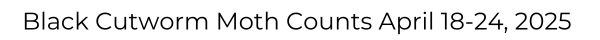 Black Cutworm Moth Counts April 18-24