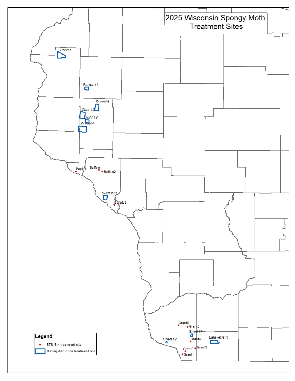 2025 spongy moth treatment map