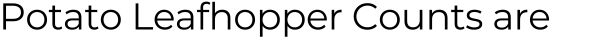 Potato Leafhopper Counts are