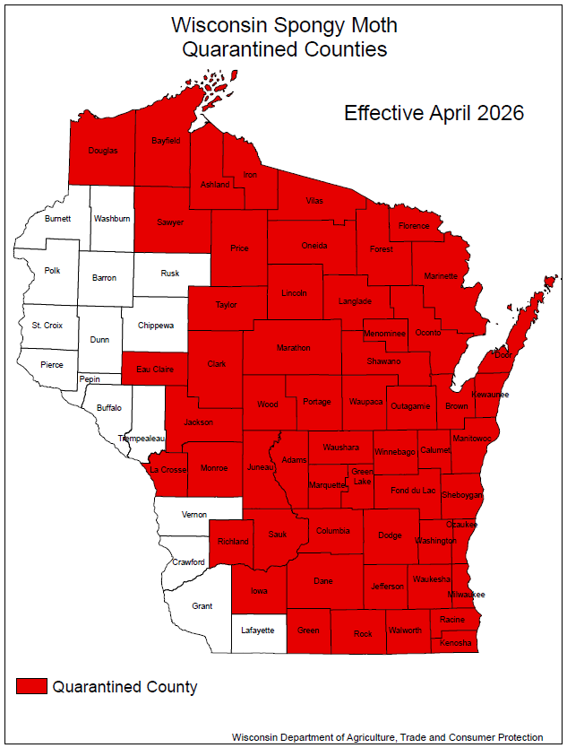 DATCP Spongy Moth Quarantined counties_WI