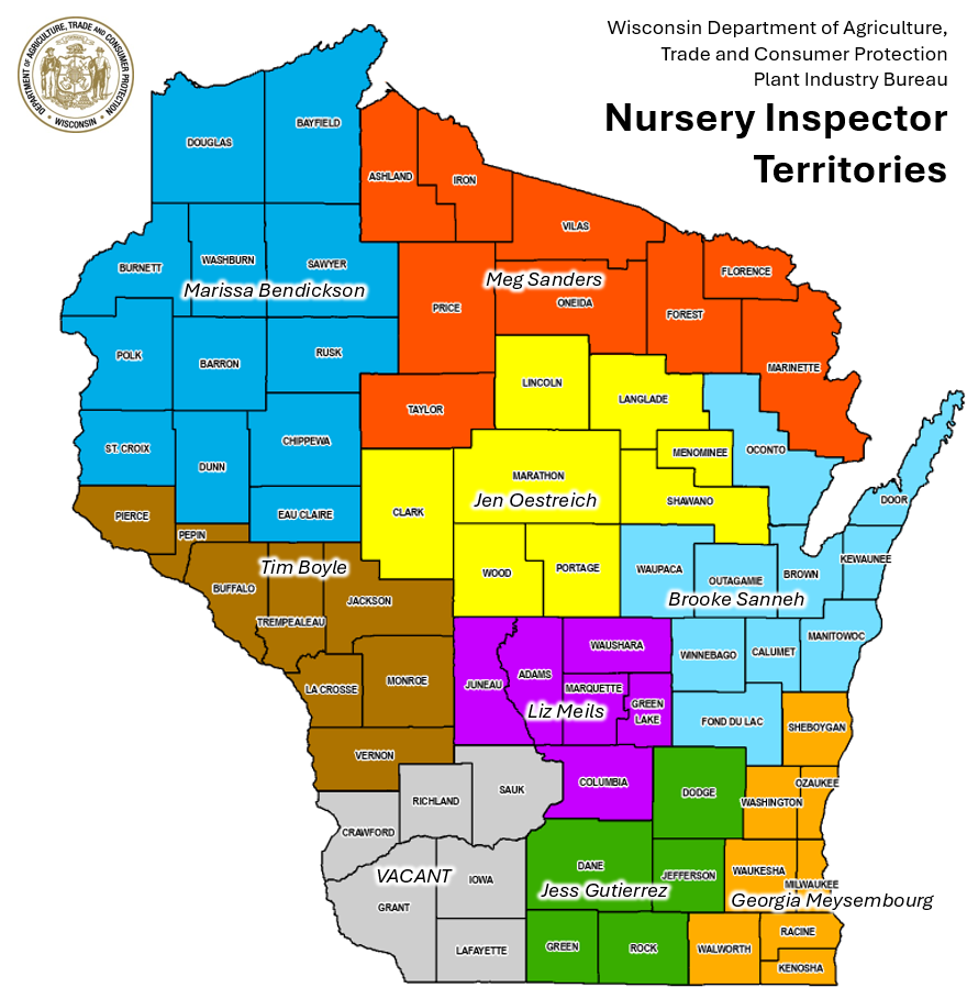 2026 nursery inspector territory map