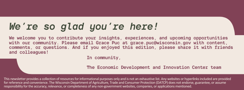 Text saying in summary "Please email Grace Puc at grace.puc@wisconsin.gov with content, comments, or questions!"