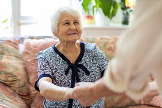 Caregiver for elderly woman