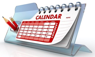 Calendar with pencil holder