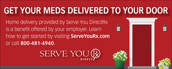 Red banner for having medications delivered to your home