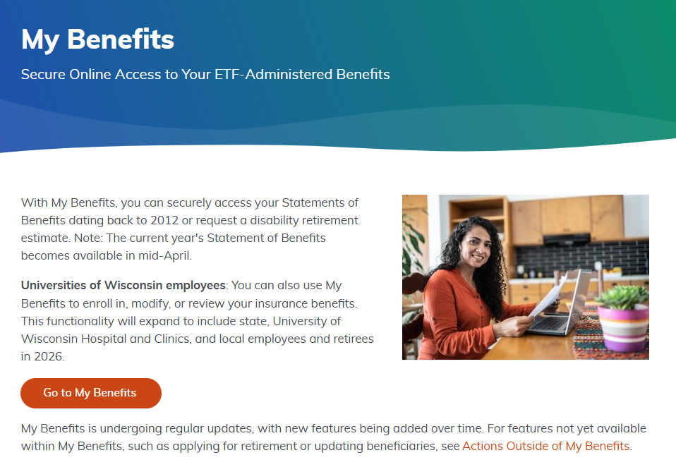 Screenshot of My Benefits page