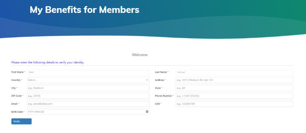 Identity Proofing Screen