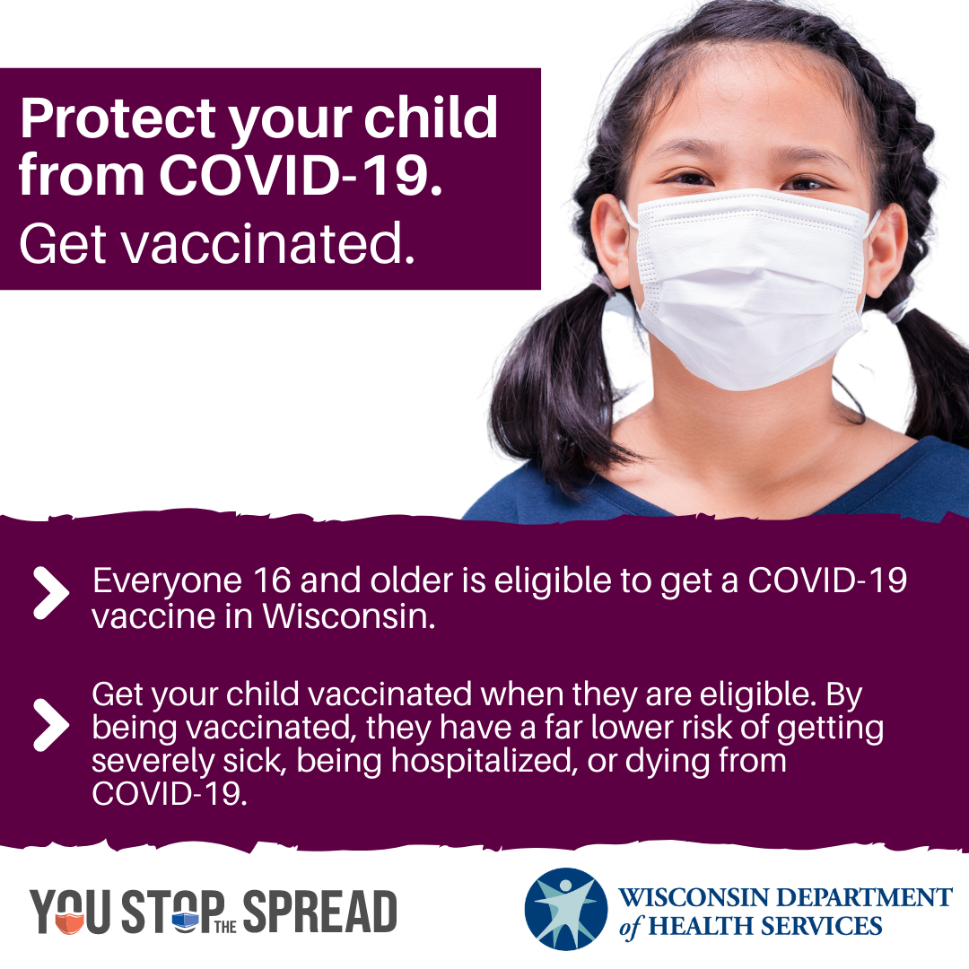 Protect your child from COVID-19. Get vaccinated.