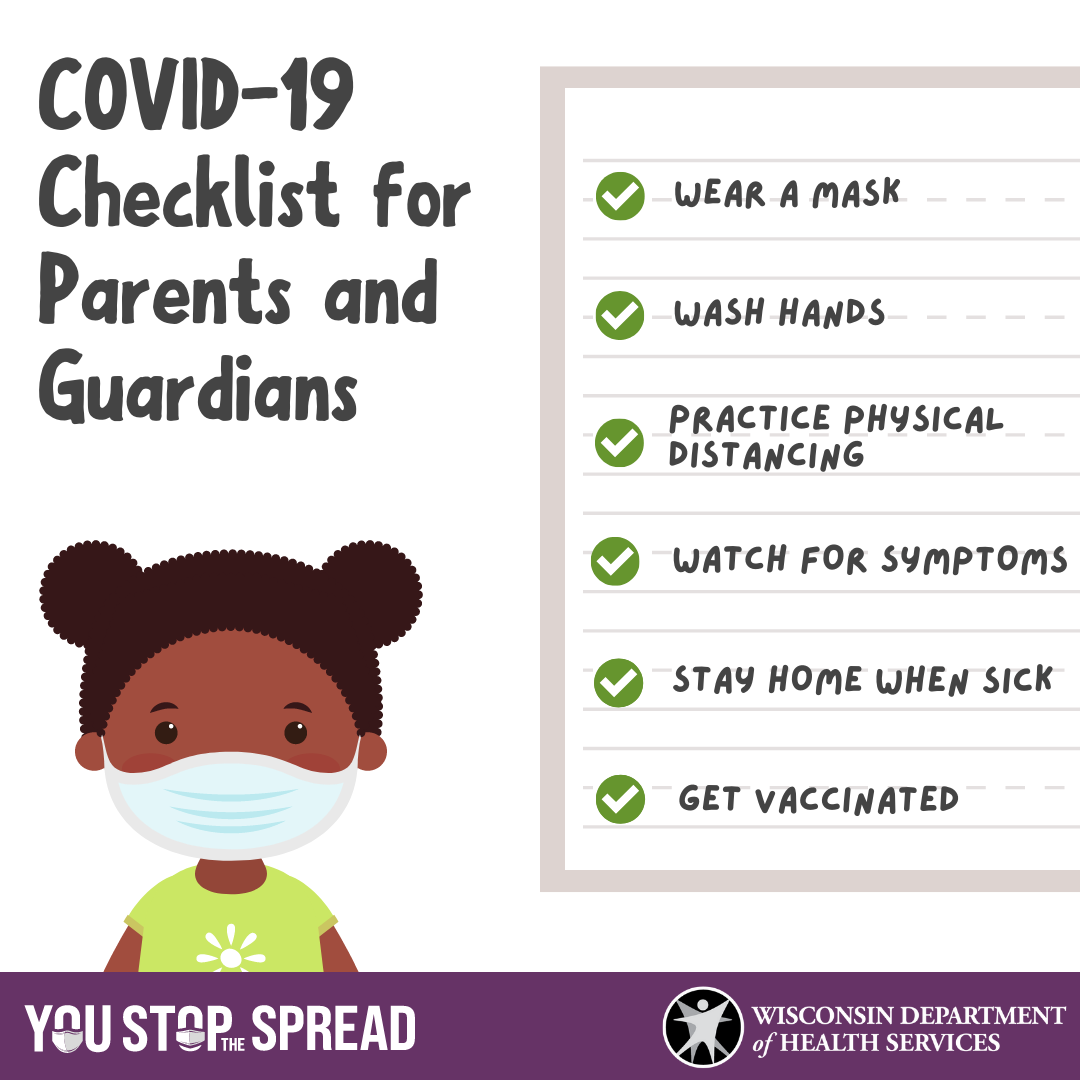 COVID-19 checklist for parents and guardians.