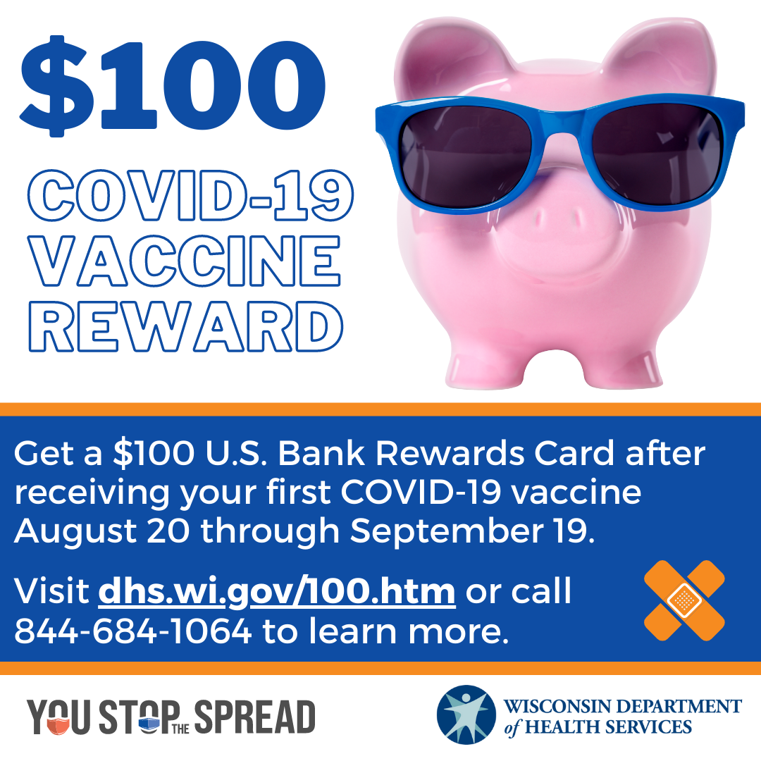 $100 COVID-19 Vaccine Reward