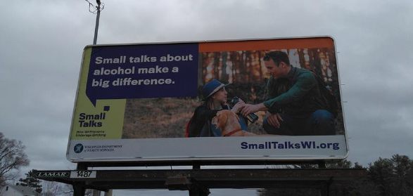 Small Talks billboard in Wood County
