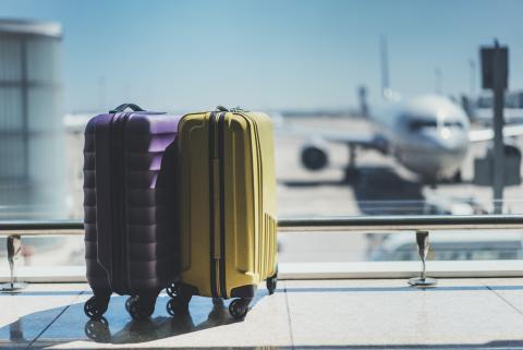 suitcases in airport