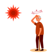 Older adult in the heat.