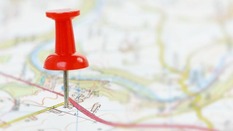 map example with push pin