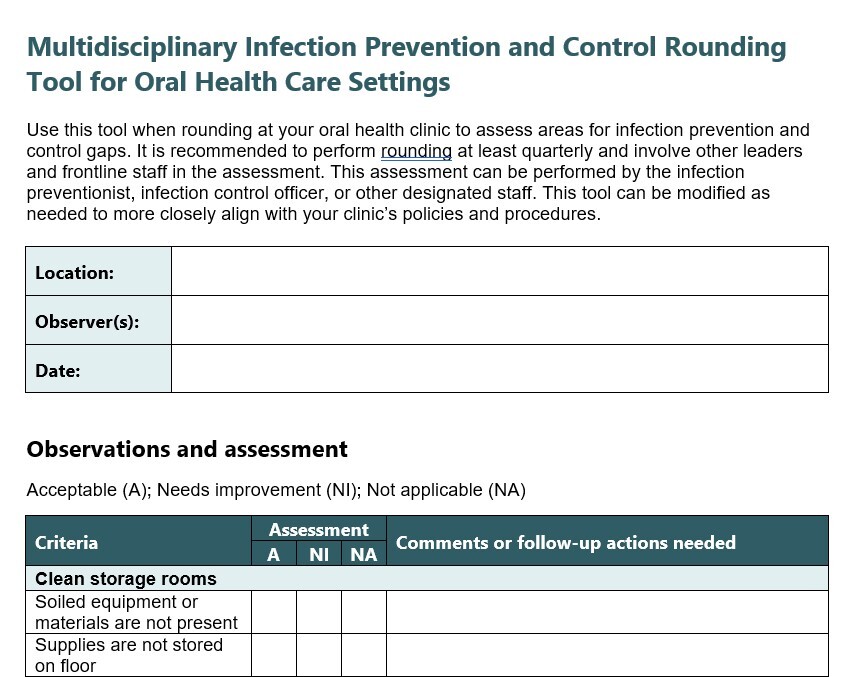 Oral Health Rounding Tool