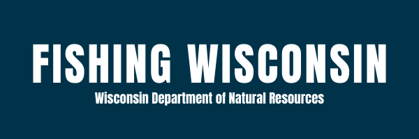 Blue Background Header with Text - "Fishing Wisconsin  - Wisconsin Department of Natural Resources"