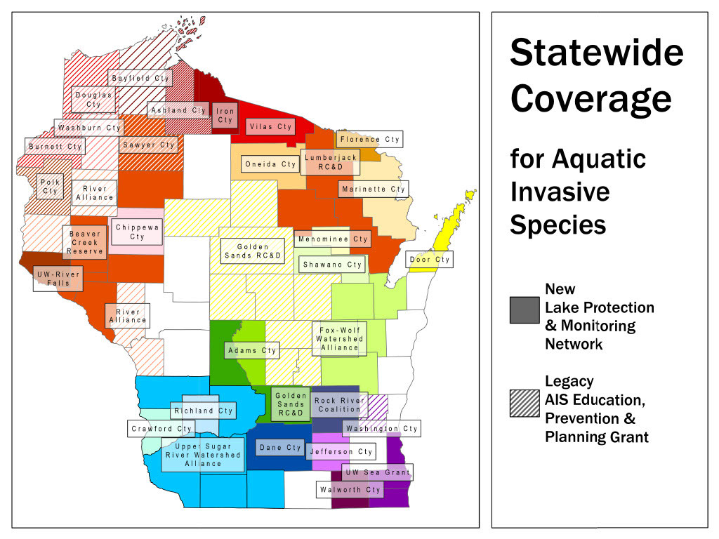Map of Wisconsin showing coverage.