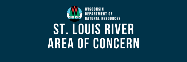 Wisconsin DNR logo and text "St. Louis River Area Of Concern"