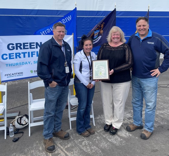 Fincantieri Marinette Marine team members celebrate the facility?s acceptance into Green Tier.