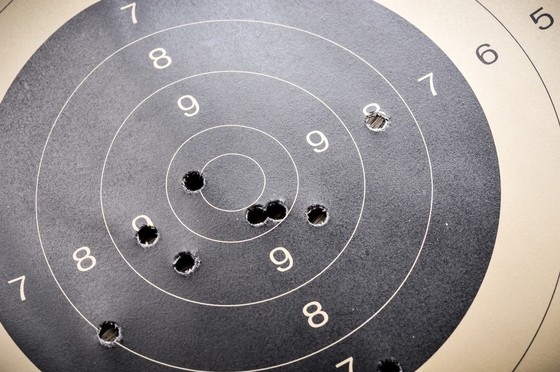 Closeup of a shooting target