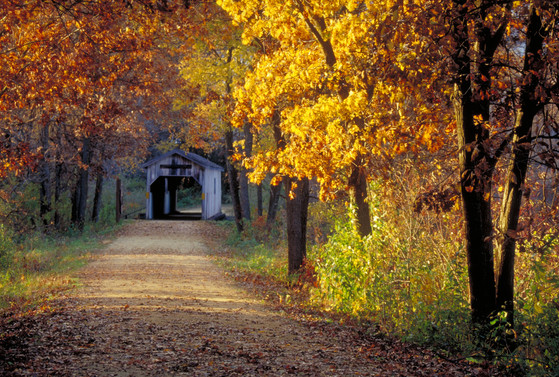 Sugar River State Trail runs between New Glarus and Brodhead in the fall