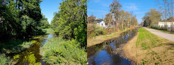 A before and after of the Portage Canal