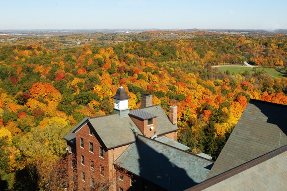 Holy Hill surrounded by fall color