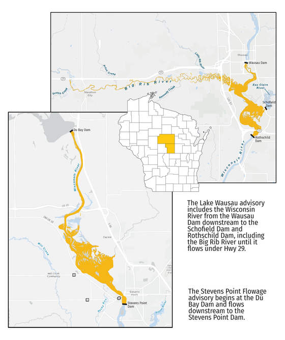 map showing new pfas consumption advisory