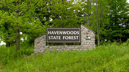 Havenwoods State Forest entrance sign
