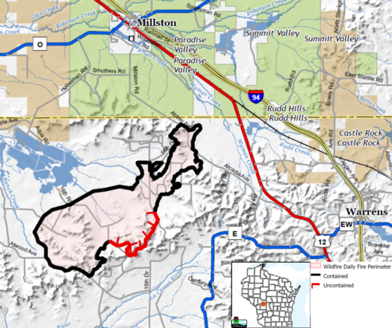 map of the arcadia fire as of 12:30 p.m.