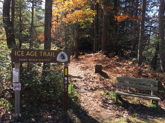 woodsy path along ice age trail in the fall