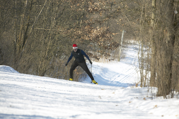Man Cross Country Skiing 
