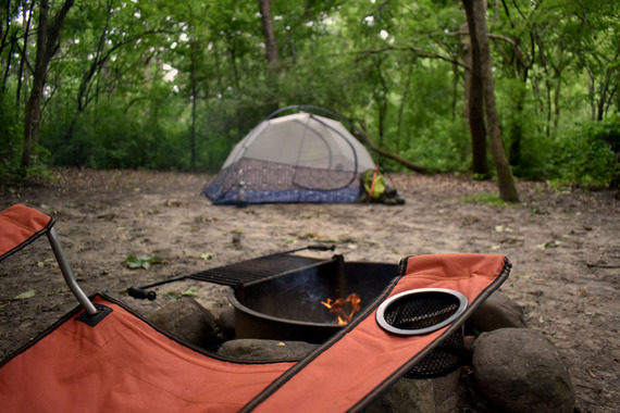 Camping Chair by Tent