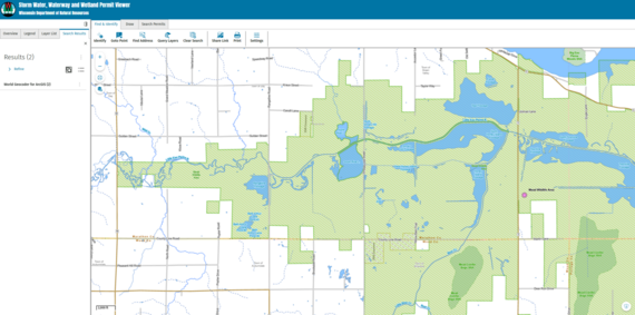 A screenshot of a map of Mead Wildlife Area.