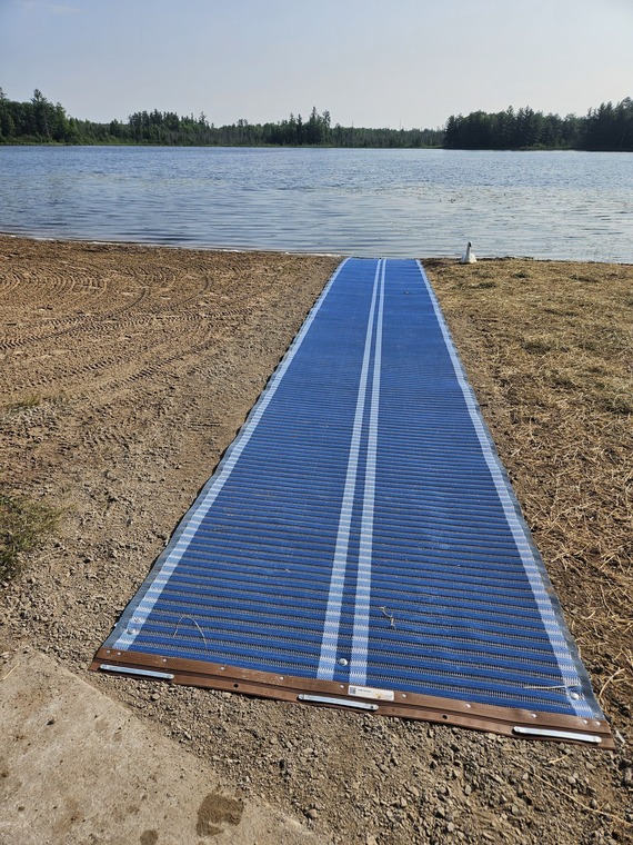 Mat leading to lake water