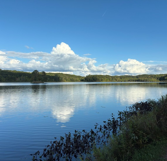 Lake with clouds during early fall