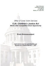 Children's Justice Act Winter 2023 Competitive Grant Opportunity