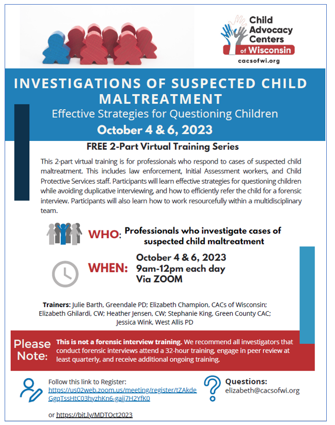 Investigations of Suspected Child Maltreatment Training Oct 2023
