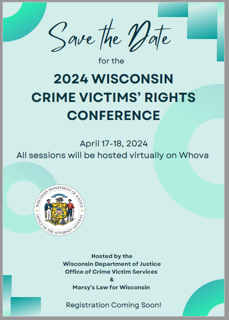2024 WI Crime Victims' Rights Conference Save the Date