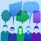 Educators with Collaborative Speech Bubbles Clip Art