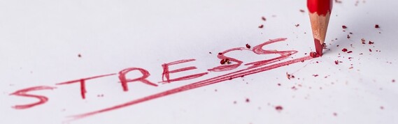 Stress written in red pencil